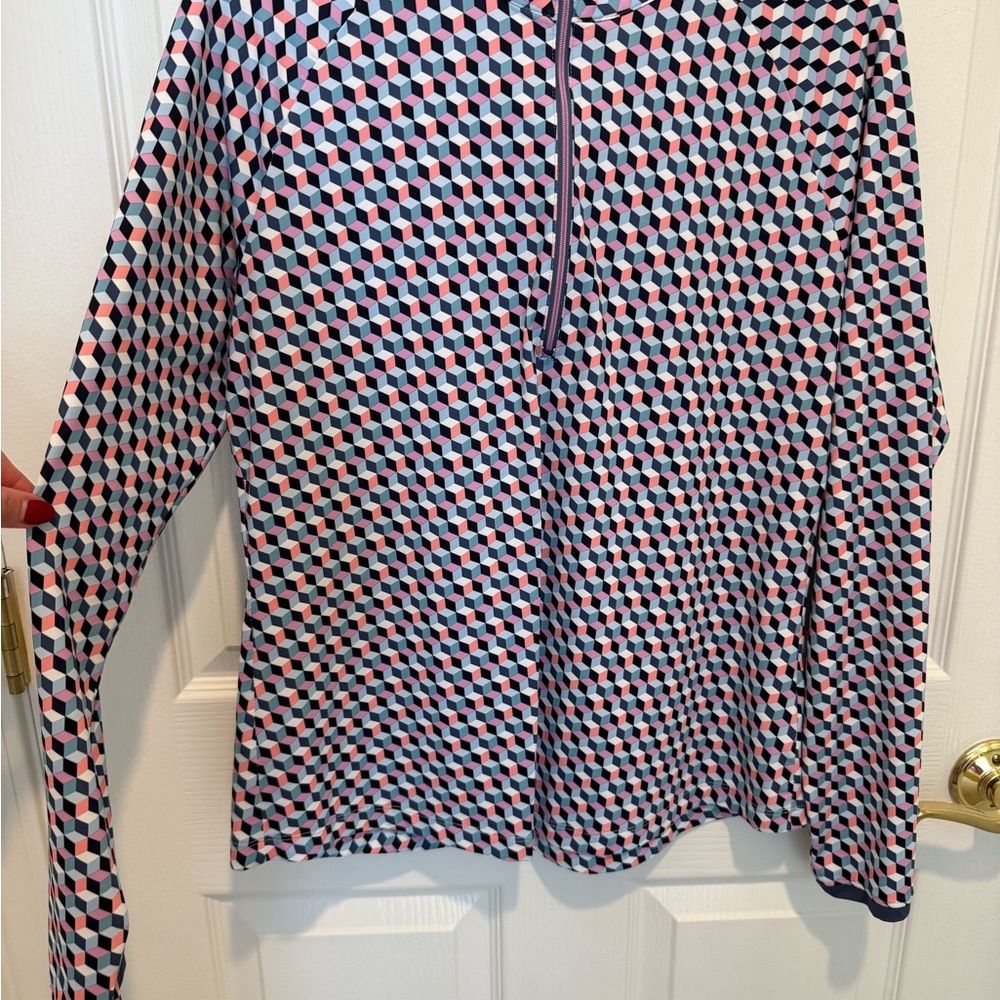 Athletic Quarter Zip Geometric Patterned - image 4